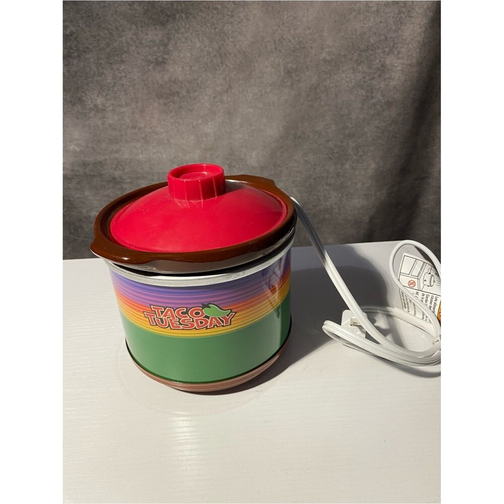 Nostalgia Taco Tuesday Mini Fiesta Dipper Slow Cooker TTFD220RG Single Pot